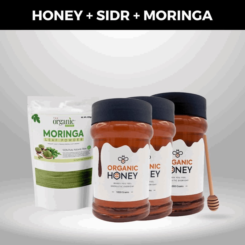2kg Eucalyptus Honey + 1kg Sidr Honey + 500gm Moringa Powder